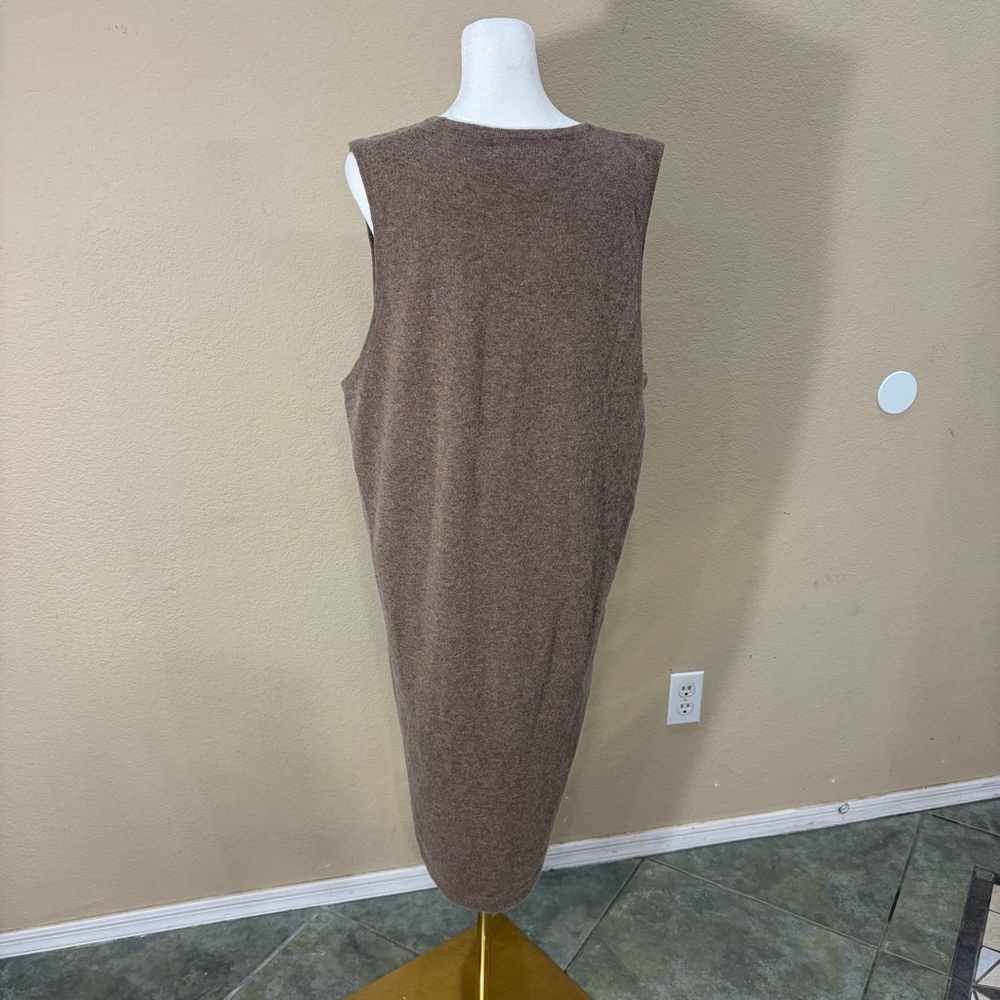 Outlander Sleeveless Low V Neck Lambwool Rabbit Hair Knit Tunic Dress Sz M - Picture 3 of 9